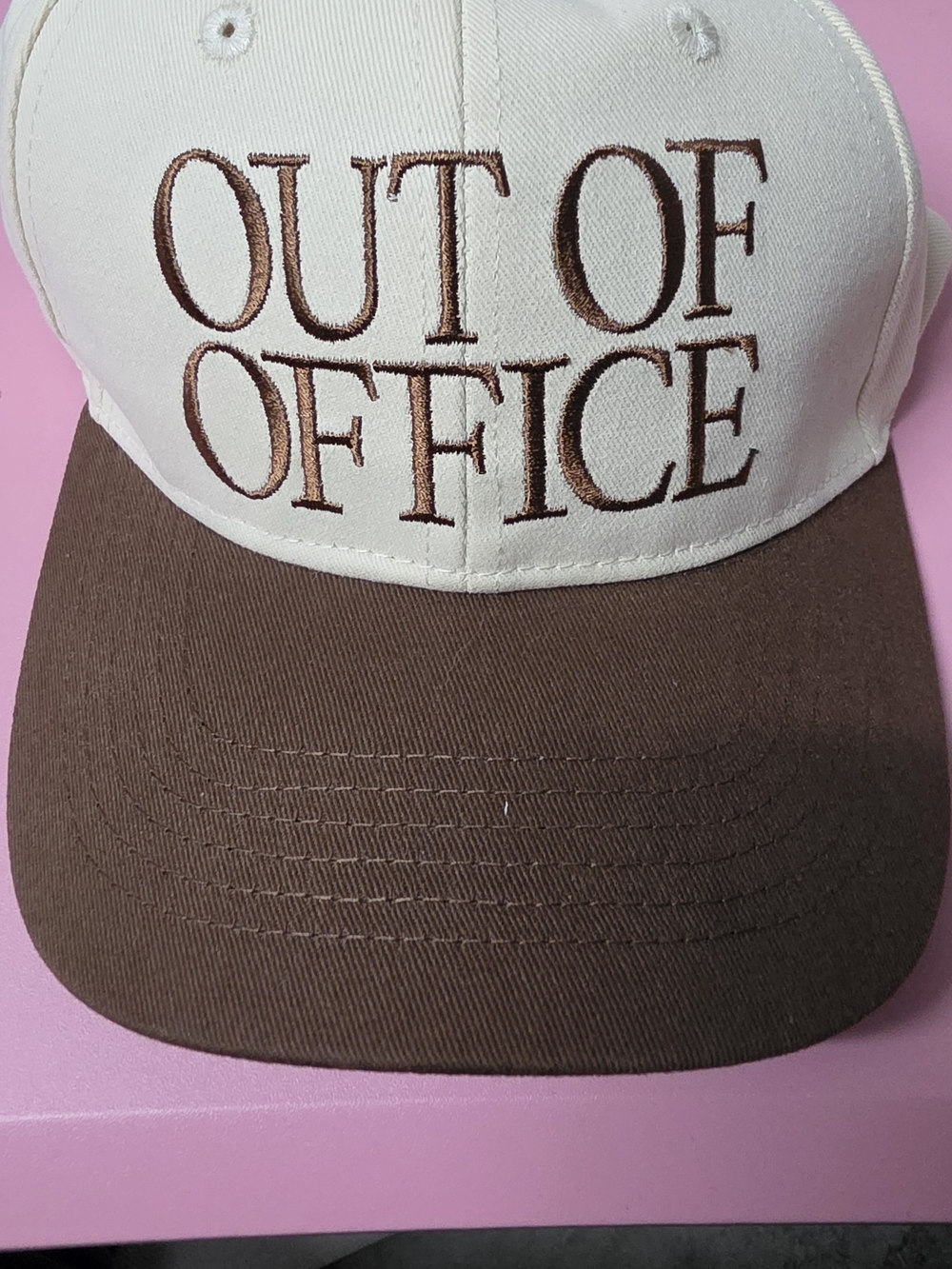 Out Of Office Two-Tone Baseball Cap - Cream & Brown